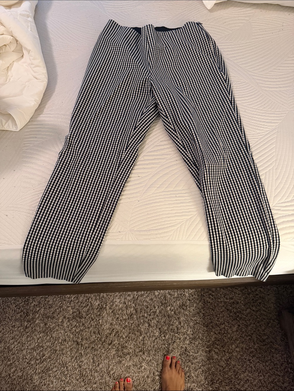 a new day Black and White Gingham slim straight fit Pants